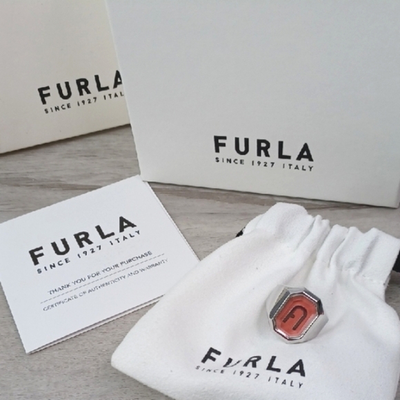 Furla Octagonal Ring Pink Size 7 NIB - Picture 10 of 11